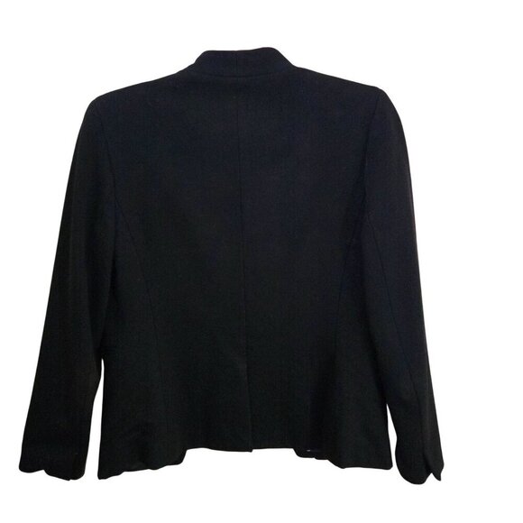 J. Crew 365 Going Out Blazer Stretch Twill Open Front Collarless Black Size 6 - Picture 3 of 7